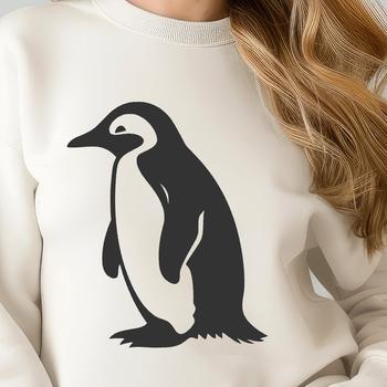 A stylized illustration of a penguin in full body view, suitable for digital and craft projects.