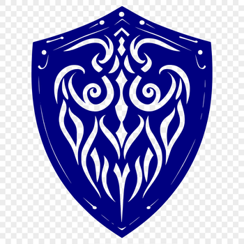 A graphic representation of a traditional shield, suitable for vector art and cutting machine projects.