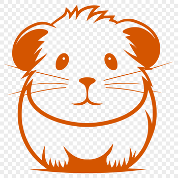 A simple line drawing of a cute guinea pig in full body pose.