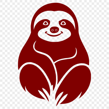 A detailed illustration of a sloth's full body in a vector format.