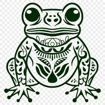 A full-body illustration of a toad with ornate details, suitable for vector art and design projects.