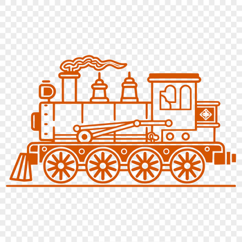 A digital illustration of a train in motion, suitable for various design projects.