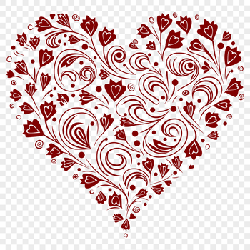A intricately designed heart shape with ornate details, suitable for Valentine's Day or wedding decorations.