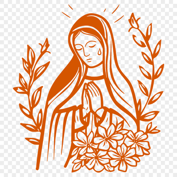 Beautiful Our Lady Of Guadalupe  SVG, PNG, PDF And DXF Files