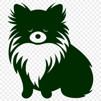 A sitting Pomeranian dog with its full body visible in a vector format.