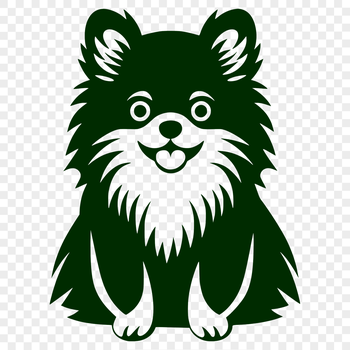 A high-quality vector image of a full-body Pomeranian sitting, ideal for commercial or personal use in digital designs.