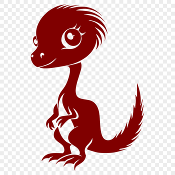 A prehistoric dino silhouette in vector art style.