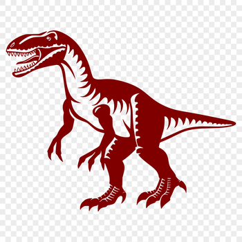 An SVG vector art image of a large, ferocious dino from the ancient past.