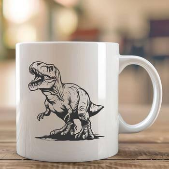 A detailed illustration of a Tyrannosaurus Rex dinosaur's full body, suitable for vector design projects.