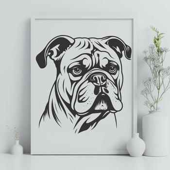 Artistic Bulldog - Sublimation PNG