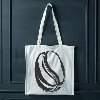 Illustration of a single coffee bean in vector format for graphic design and crafting projects.