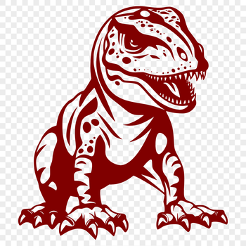 A vector graphic representation of a dinosaur featuring intricate details and design elements suitable for various uses.