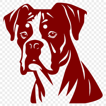 A digital illustration of a Boxer dog's head in a vector format.