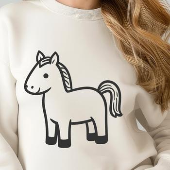 An SVG vector graphic representation of a horse in its entirety.