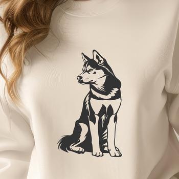 An SVG vector art representation of a dog breed commonly kept as pets, in a seated posture.