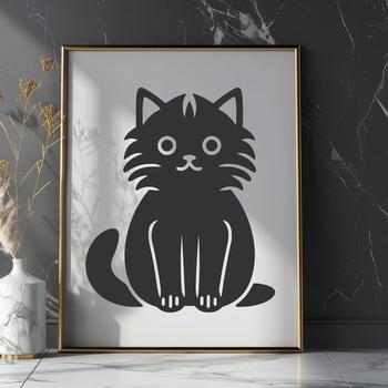 Cute Sitting Kitten Design