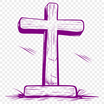 A graphic representation of a crucifix, symbolizing faith and spirituality.