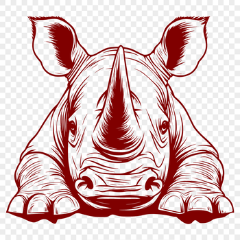 Illustrated rhino animal vector graphic for design and printing.