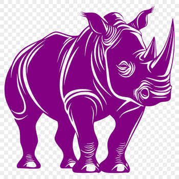 Vector illustration of a rhino, a large herbivorous mammal native to Africa.
