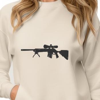 A detailed illustration of a rifle, designed as vector art for various cutting machines.