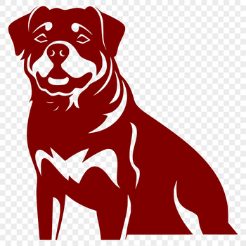 A detailed illustration of a Rottweiler dog in vector format.