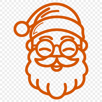A digital illustration of Santa Claus's head, suitable for Christmas decorations and designs.