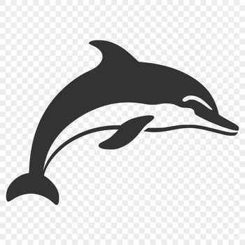 SVG illustration of a dolphin in full body form, suitable for various design applications.