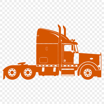 A vector illustration of a semi-truck, suitable for digital use in various formats such as SVG.