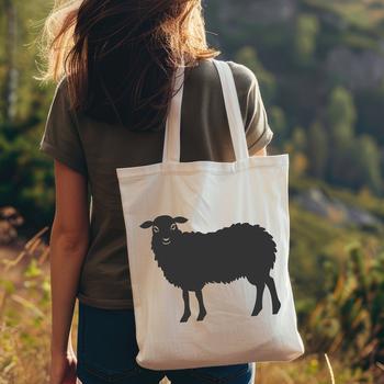A realistic illustration of a full-body sheep, suitable for various design projects.