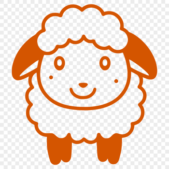 A simple line drawing of a full-bodied farm animal, commonly found on farms.