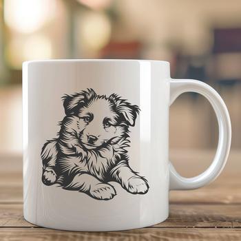 Artistic Laying Shetland Sheepdog SVG