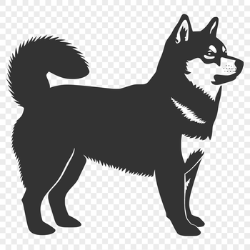 A standing full-body illustration of a Shiba Inu dog in a realistic style, suitable for digital use.