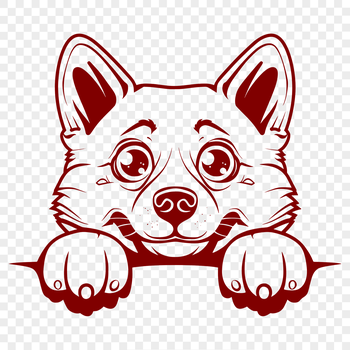 A vector graphic illustration of a Shiba Inu's head, perfect for digital designs.