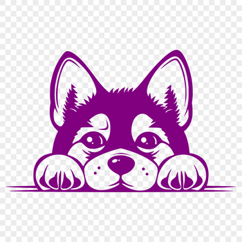 Unique Peeking Dog DXF