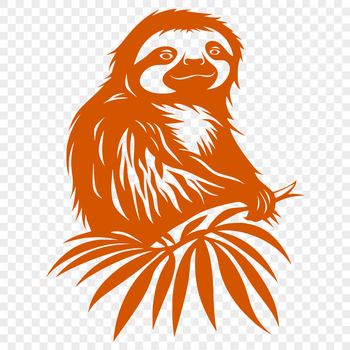 A cartoon sloth illustration made from scalable vector graphics (SVG) elements.