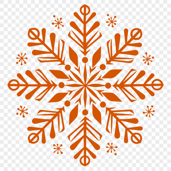 A delicate 2D snowflake design with intricate details and symmetrical pattern.