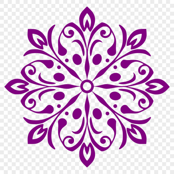 A delicate ornate snowflake design with intricate patterns and details.
