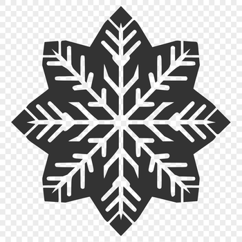 A delicate snowflake design suitable for winter-themed crafts and vector graphics.