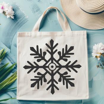 A delicate, intricate snowflake design made from interconnected lines, suitable for vector art and cutting machine projects.