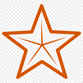 A simple, geometric star shape, suitable for vector graphic designs.
