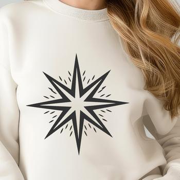 A stylized star graphic in vector format for various design applications.