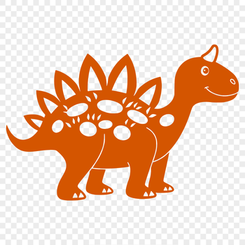 A detailed illustration of a Stegosaurus dinosaur in full body pose.