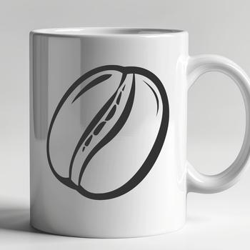 High-resolution vector art of a whole coffee bean, suitable for various digital applications.