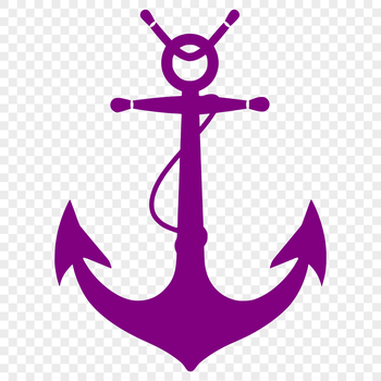 A detailed silhouette illustration of anchors in various styles.