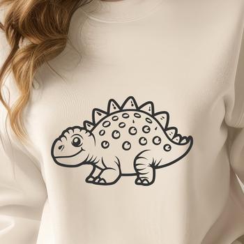 A vector art design featuring a single dinosaur silhouette with bold lines and simple shapes.