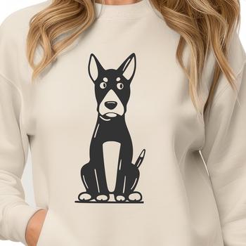 Stunning Sitting Doberman Pinscher - SVG