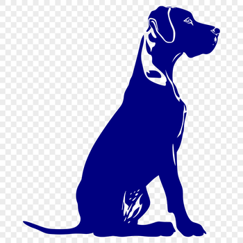A sitting Great Dane dog, depicted in vector format.