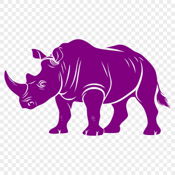 A digitally created illustration of a rhino, suitable for vector design and cutting machine projects.