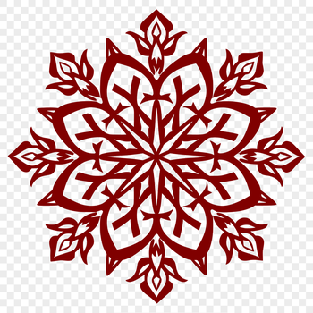 A delicate six-pointed snowflake with intricate details, suitable for vector designs.