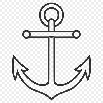 A simple nautical anchor line drawing with clean lines and minimalist design.